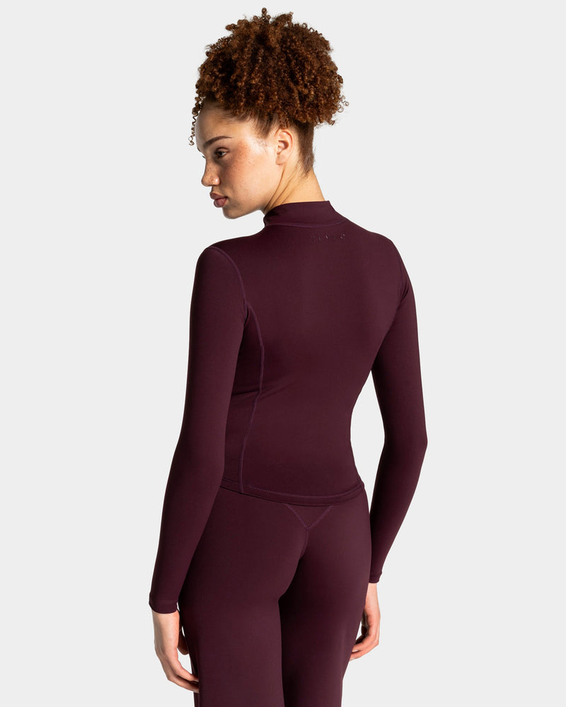 Veste de sport zippée sculptante Allrounder « merlot/dorée »