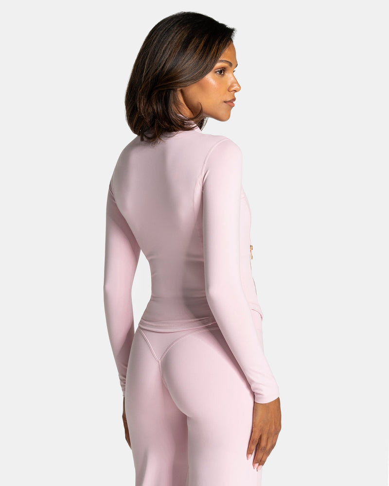 Veste de sport zippée sculptante Allrounder « rose/dorée »