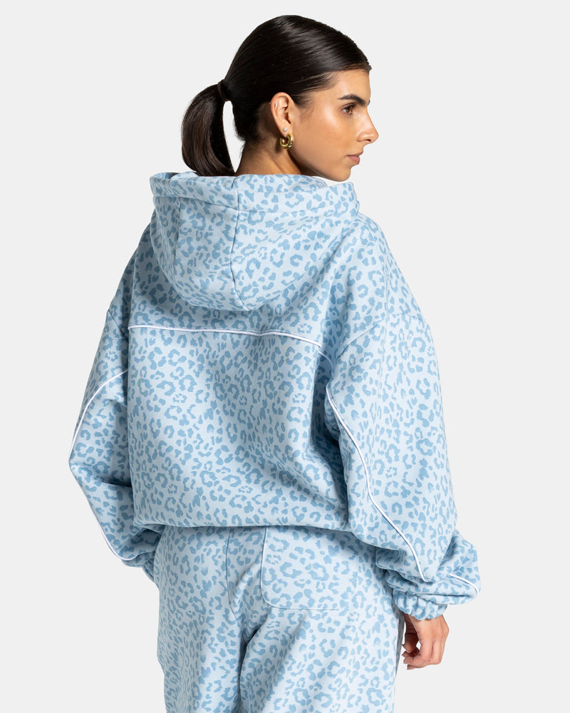 Sweat à capuche Contrastline « Léopard bleu layette »