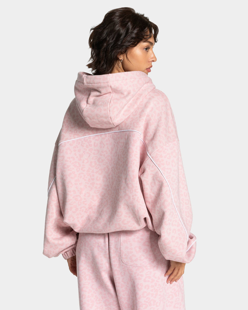 Sweat à capuche Contrastline « léopard rose »