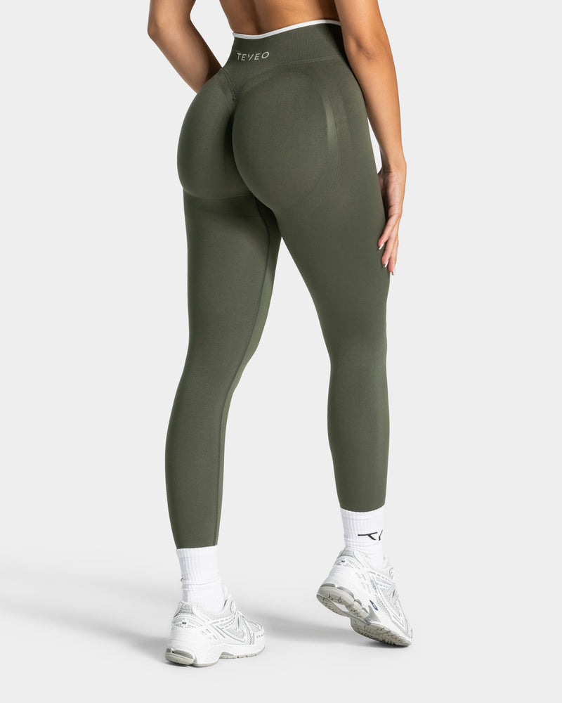 Legging Sculpt Scrunch Contrastline « kaki »