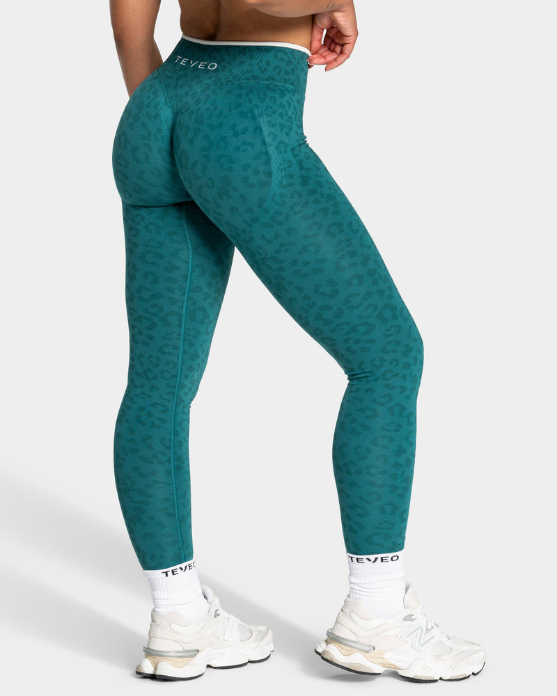 Legging Contrastline « Léopard Petrol »