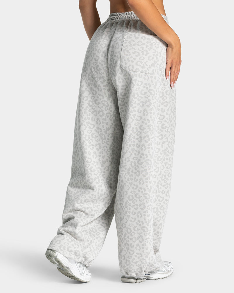 Pantalon de jogging Wide Leg Contrastline « léopard gris clair »