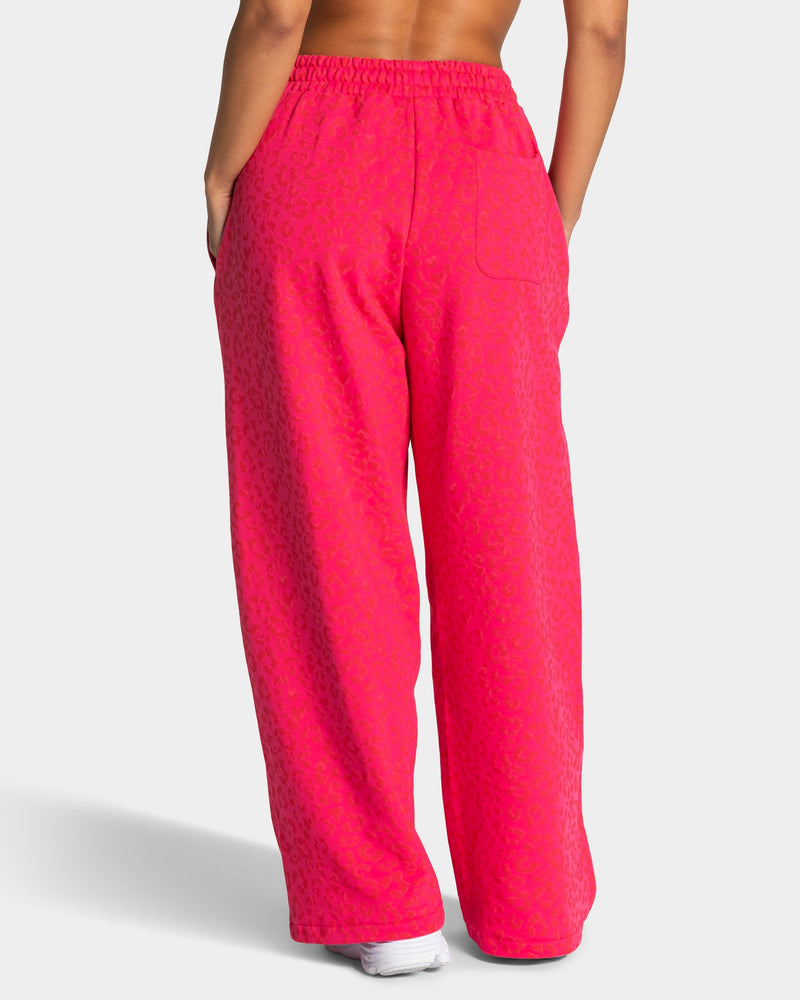 Pantalon de jogging Wide Leg Contrastline « Léopard Berry »