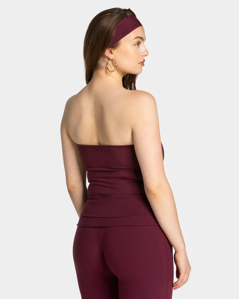 Haut Mellow Bandeau Long « prune »