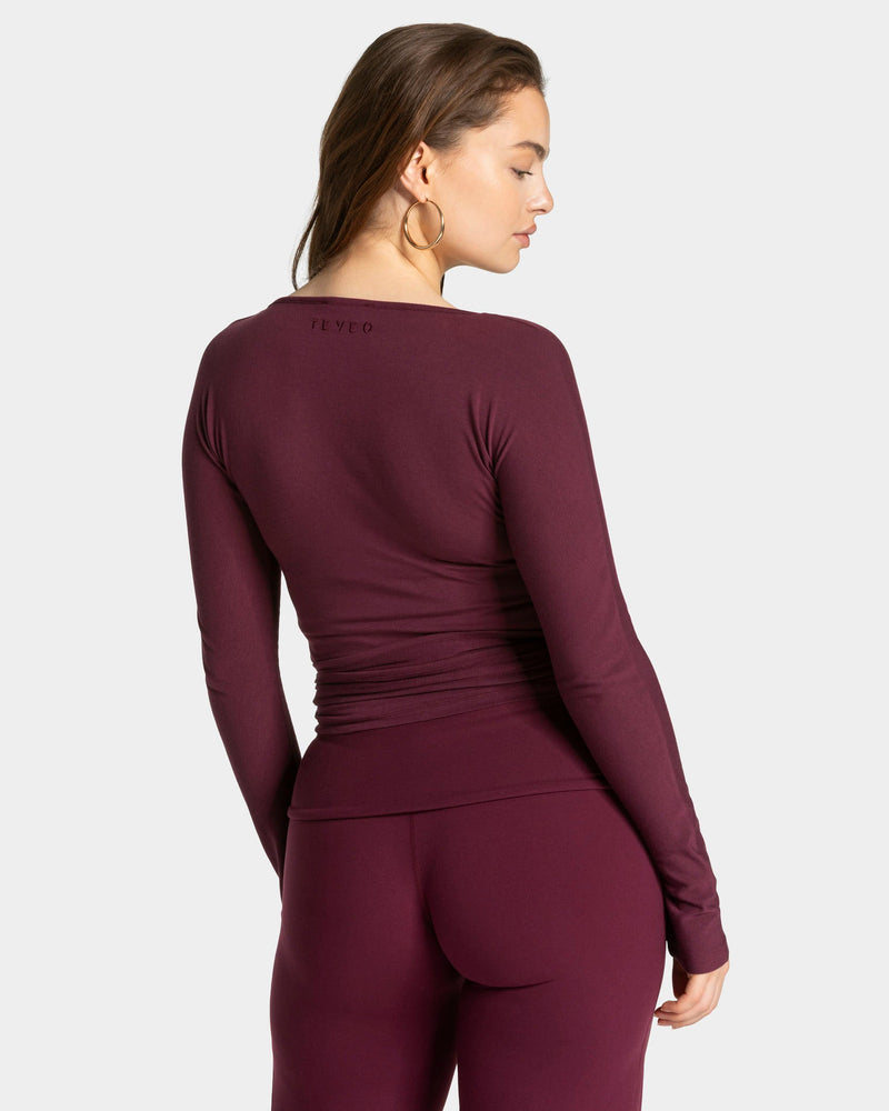 Haut à manches longues Mellow Wrapped « prune »