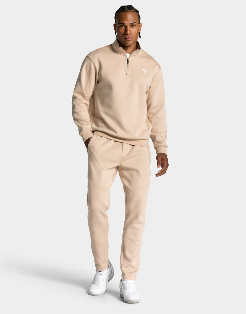 Sweat-shirt demi-zippé Prime « beige »