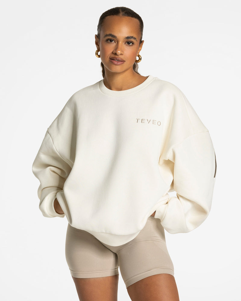 Sweat-shirt oversize Signature « Latte »