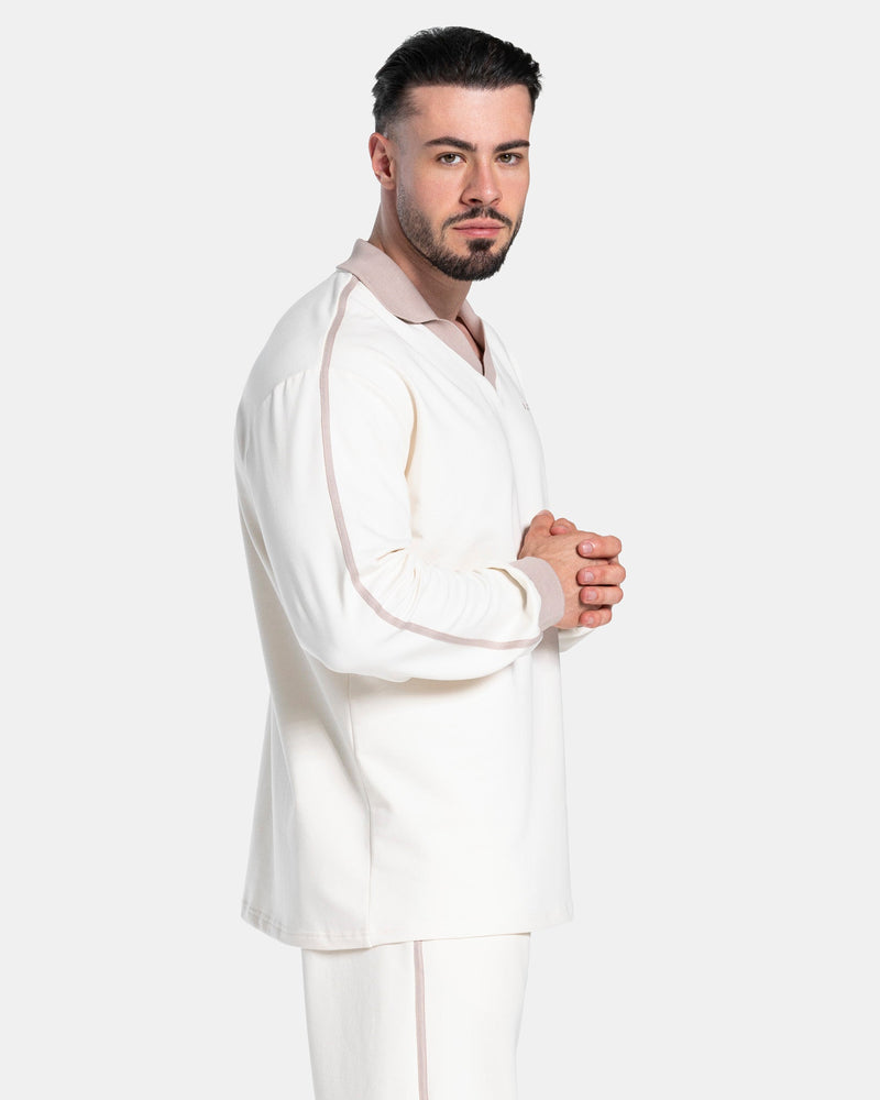 Polo à manches longues Soft « blanc cassé »