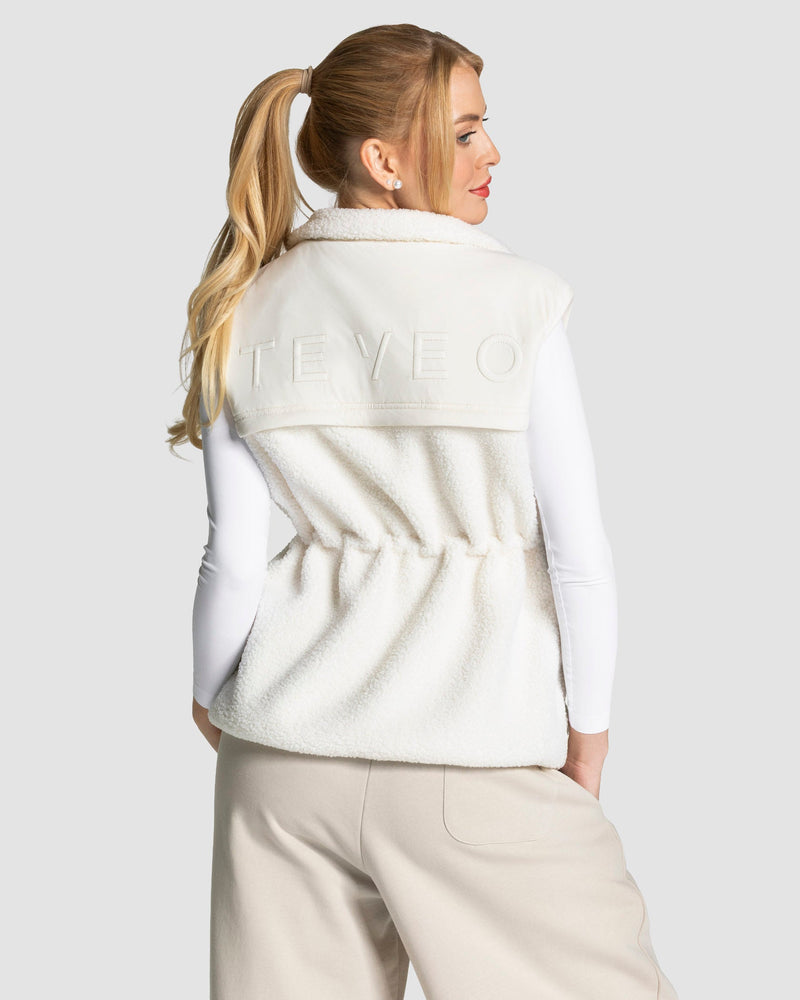 Gilet teddy sans manches Studio « Cream »