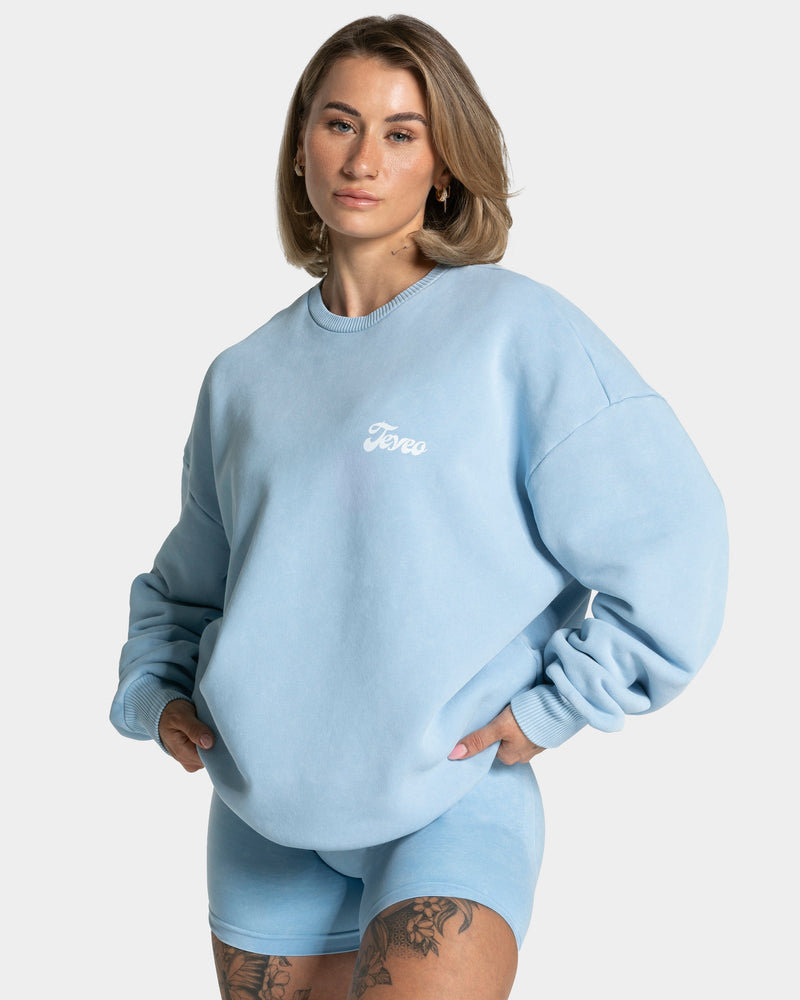 Sweat-shirt Acid oversize « bleu layette »