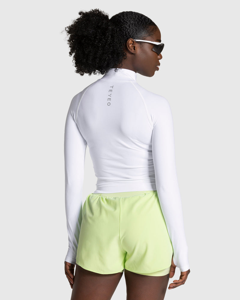Half zip END Running « blanc »