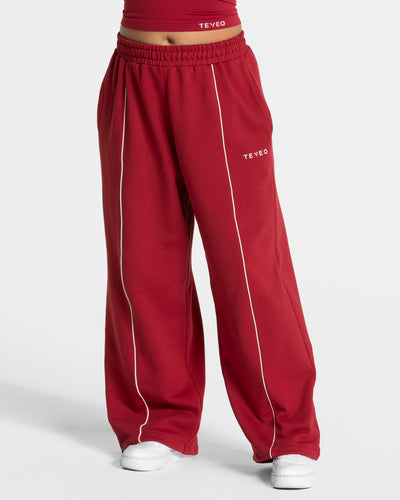 Pantalon de jogging Contrastline Wide Leg « Cherry »