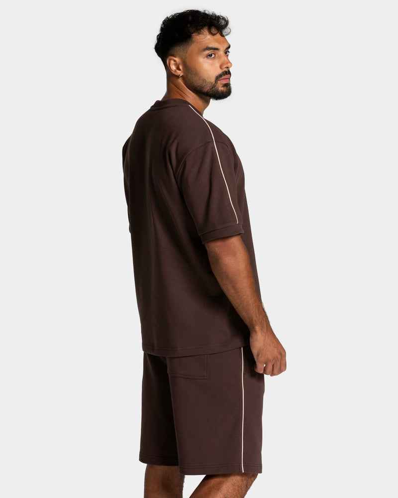 T-shirt oversize Contrastline « Espresso »