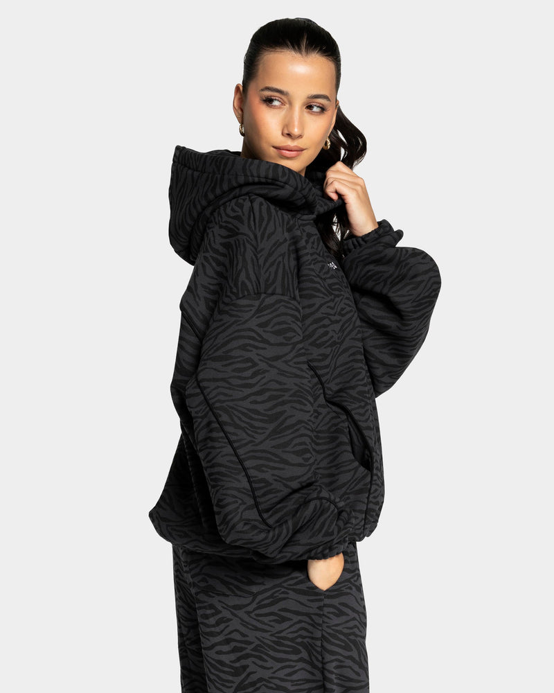 Sweat à capuche Contrastline « zèbre noir »