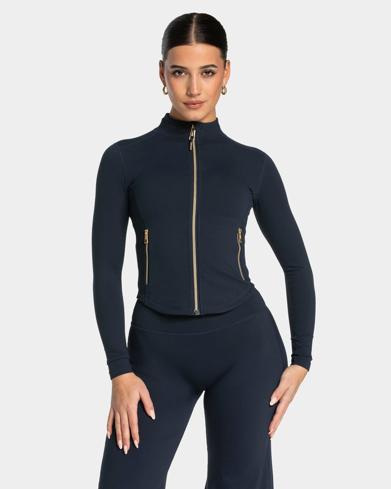 Veste de sport zippée sculptante Allrounder « Midnight - doré »