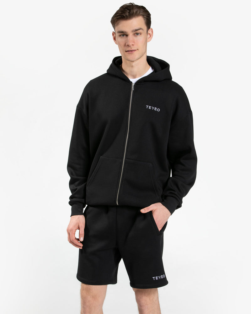 Sweat à capuche zippé oversize Arrival « noir »