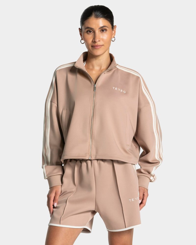 Veste de sport zippée et courte Club « Beige »