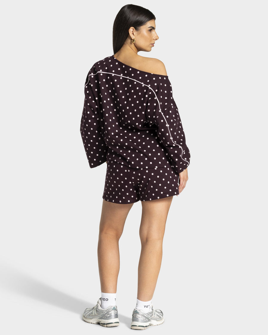 Short oversize Contrastline « merlot à pois »