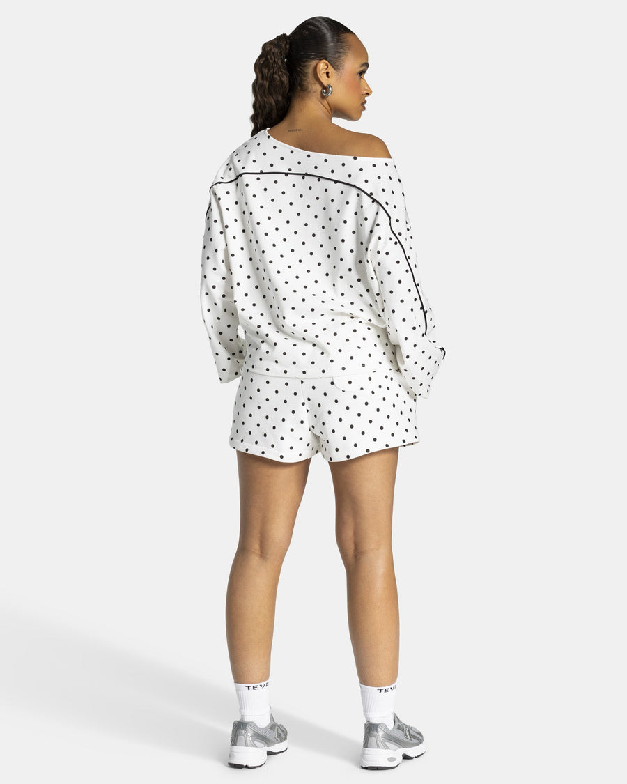 Short oversize Contrastline « blanc à pois »