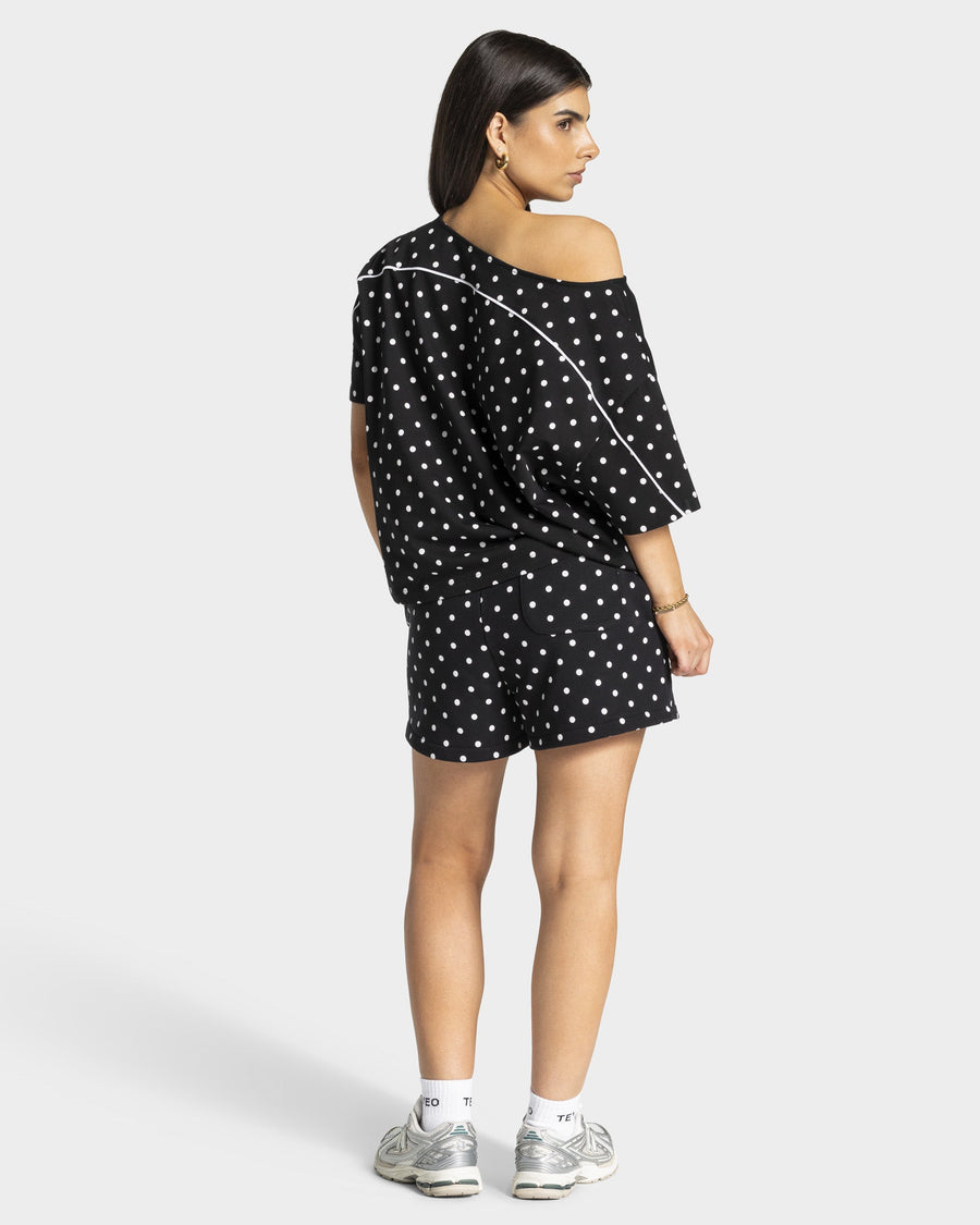 Short oversize Contrastline « noir à pois »
