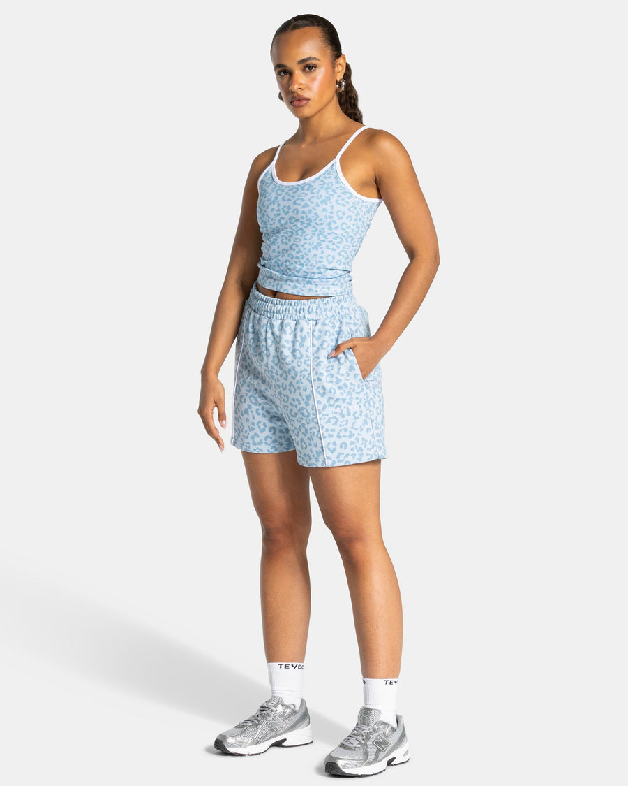 Short oversize Contrastline « Léopard bleu layette »