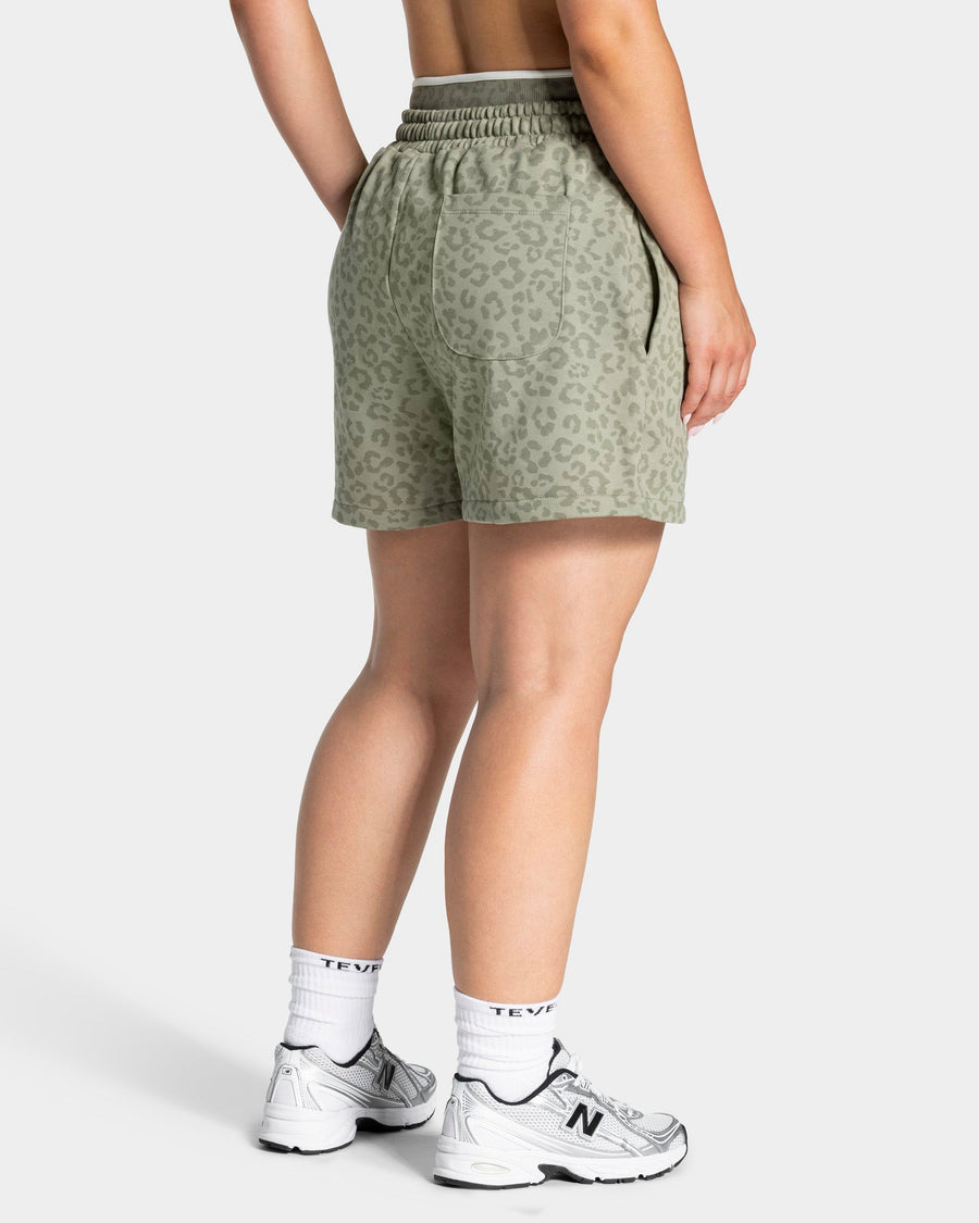 Short oversize Contrastline « Léopard kaki »