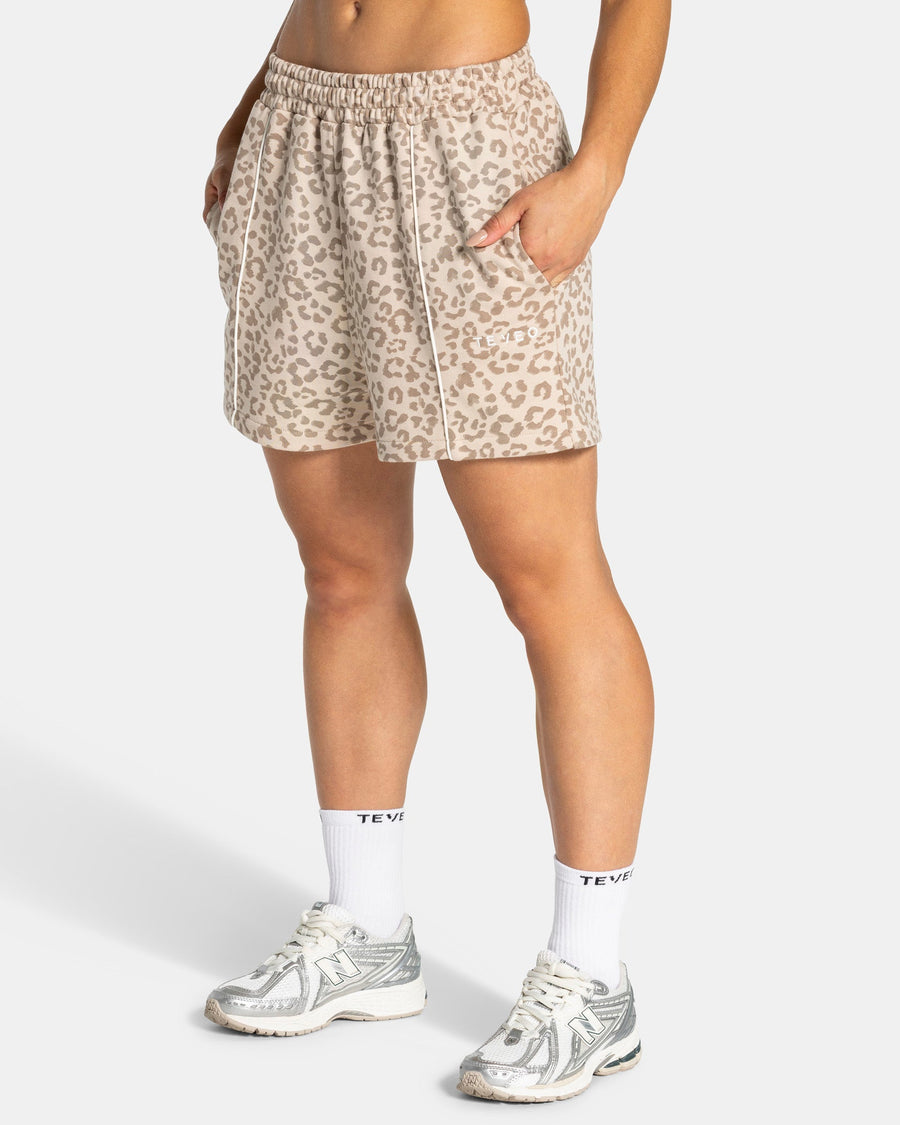 Short oversize Contrastline « Léopard Cream »