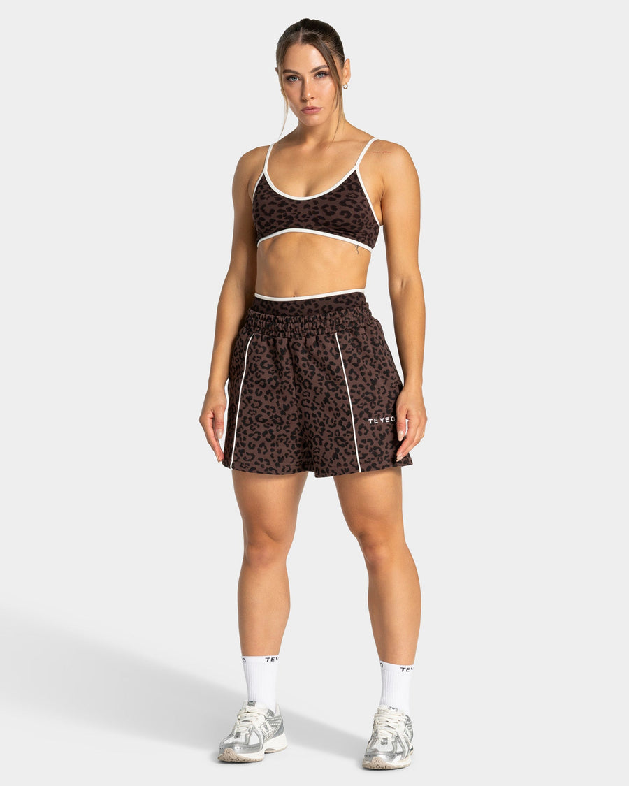 Short oversize Contrastline « Léopard Espresso »