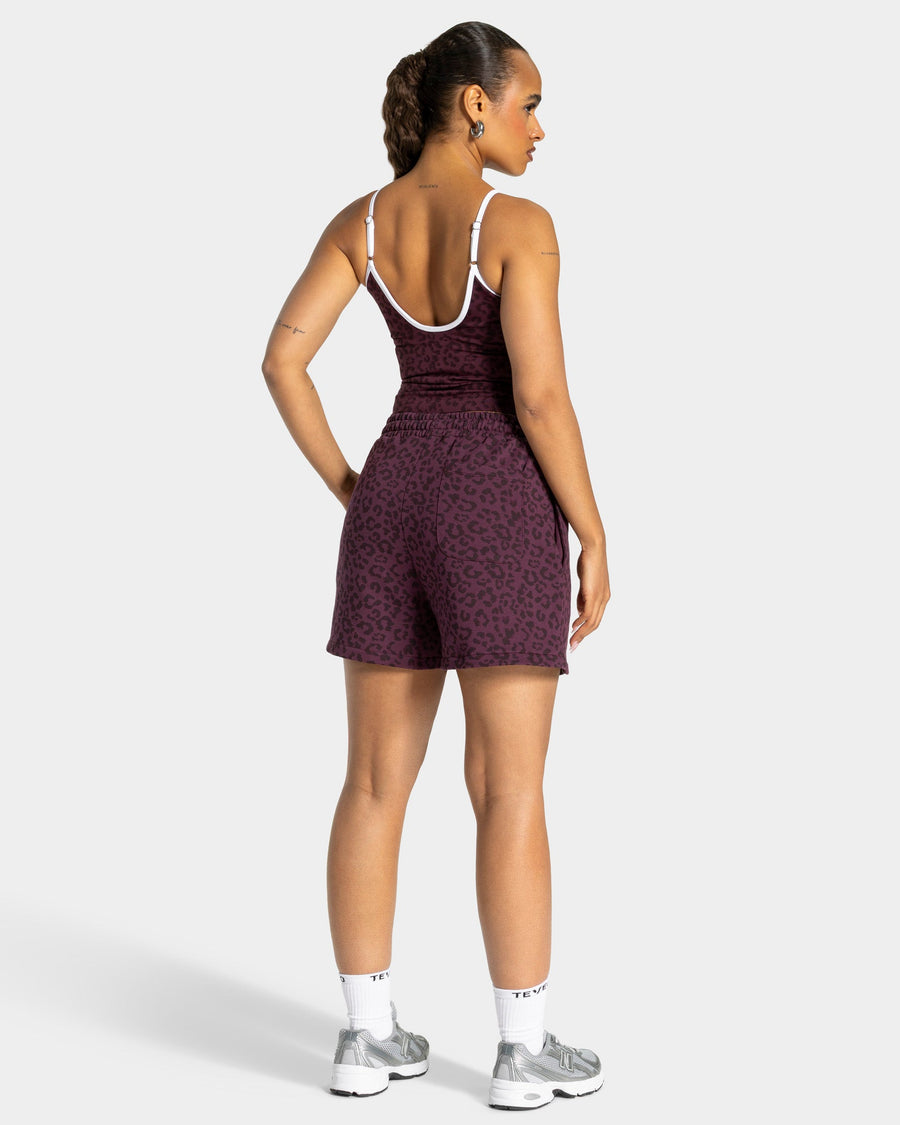 Short oversize Contrastline « Léopard merlot »