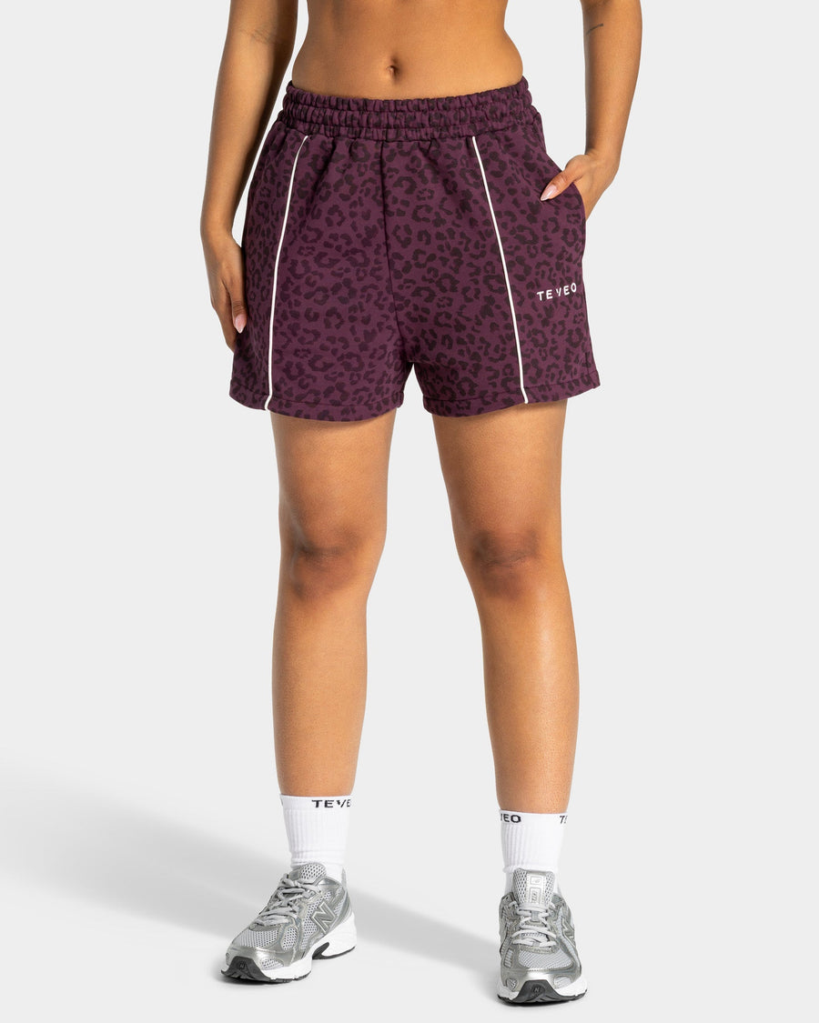 Short oversize Contrastline « Léopard merlot »