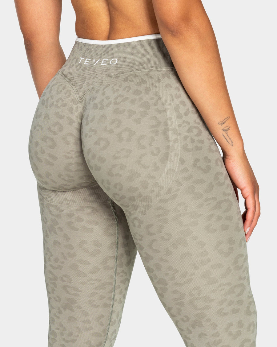 Legging Sculpt Scrunch Contrastline « Léopard kaki »