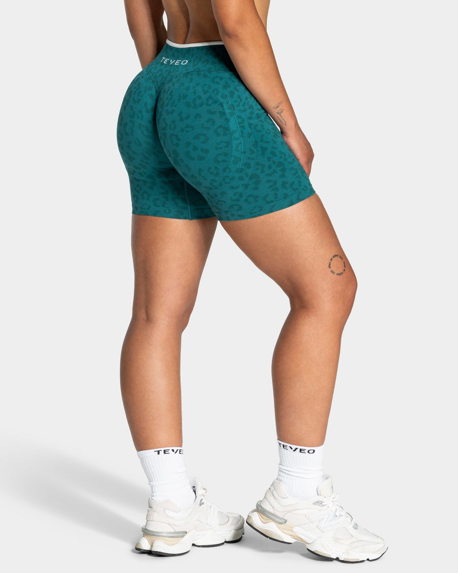 Short Sculpt Scrunch Contrastline « Léopard Petrol »