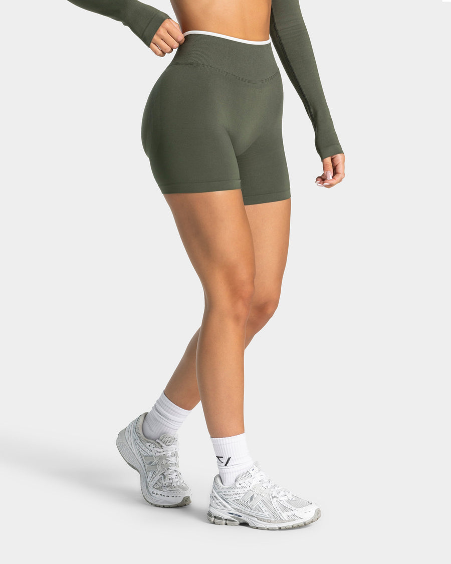 Short Sculpt Scrunch Contrastline « kaki »
