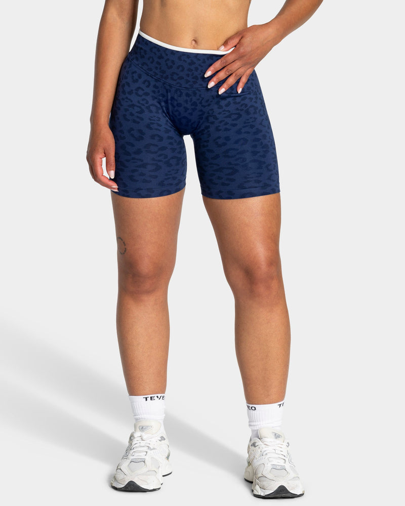 Short Contrastline « Léopard bleu foncé »