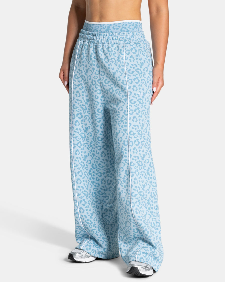 Pantalon de jogging Wide Leg Contrastline « Léopard bleu layette »