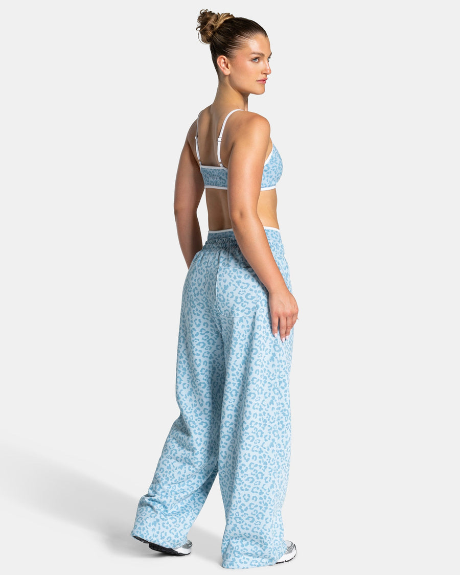 Pantalon de jogging Wide Leg Contrastline « Léopard bleu layette »