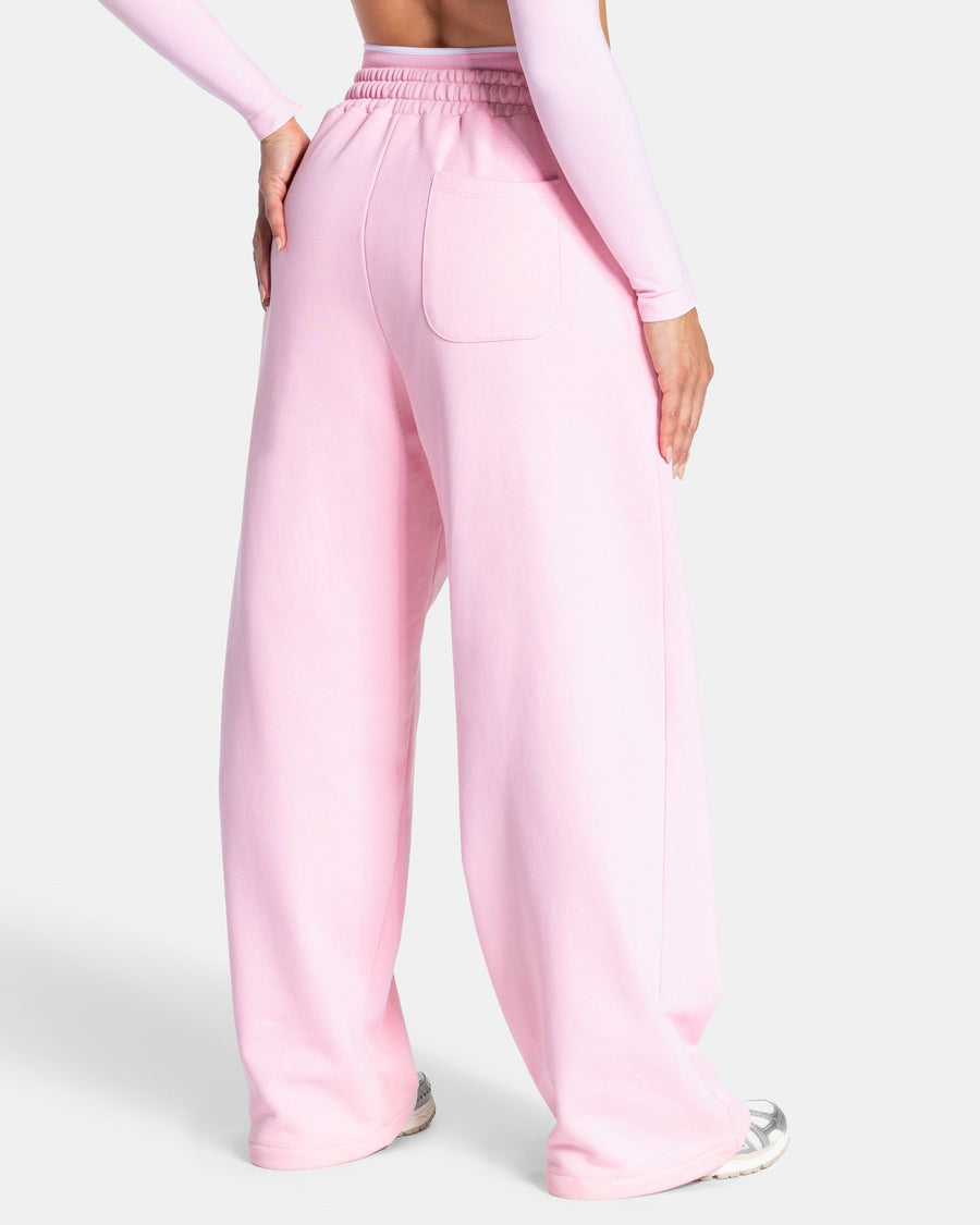Pantalon de jogging Wide Leg Contrastline « True Pink »