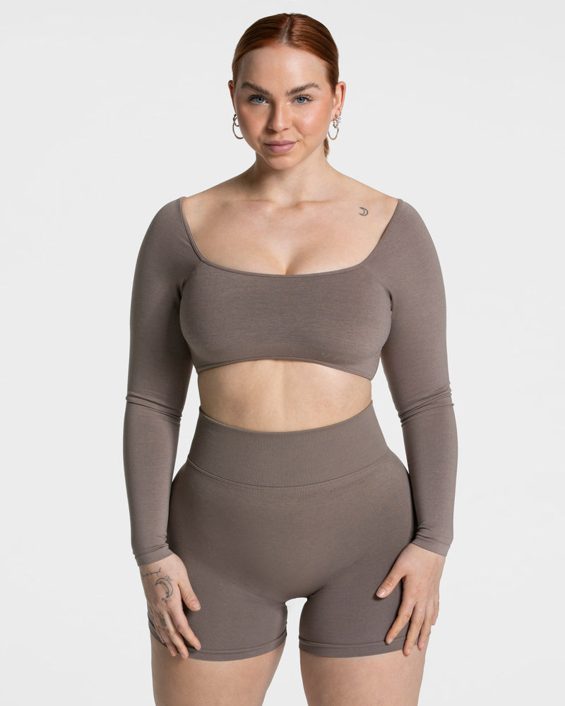 Haut à manches longues Femme Backless « moka »