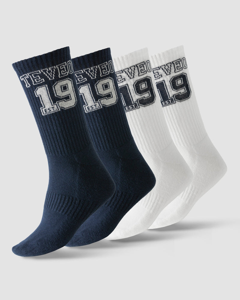Chaussettes Football (2 paires) « Midnight/blanc cassé »