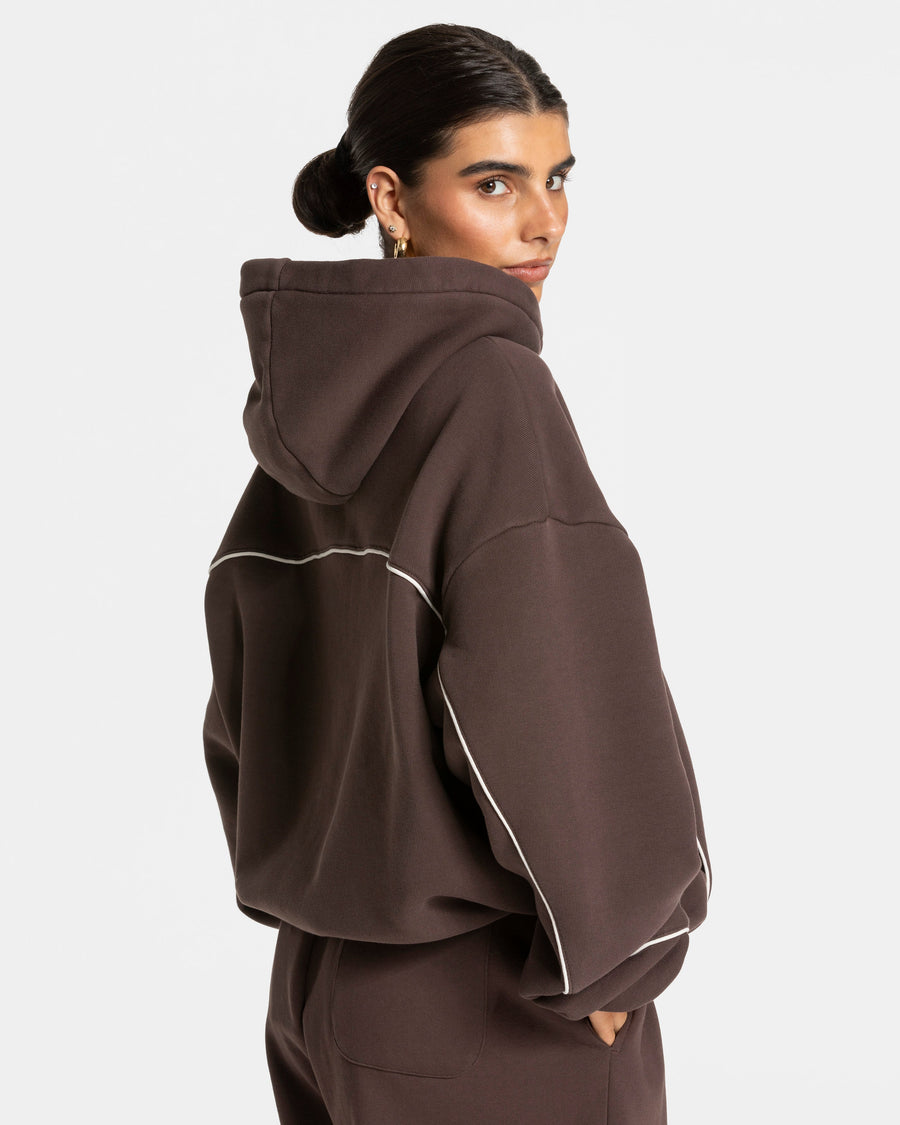 Sweat-shirt Contrastline Hooded « Espresso »