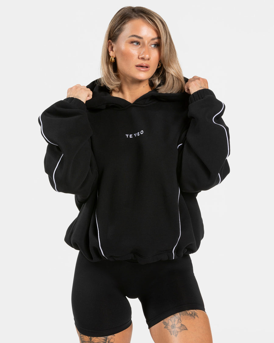 Sweat-shirt Contrastline Hooded « noir »