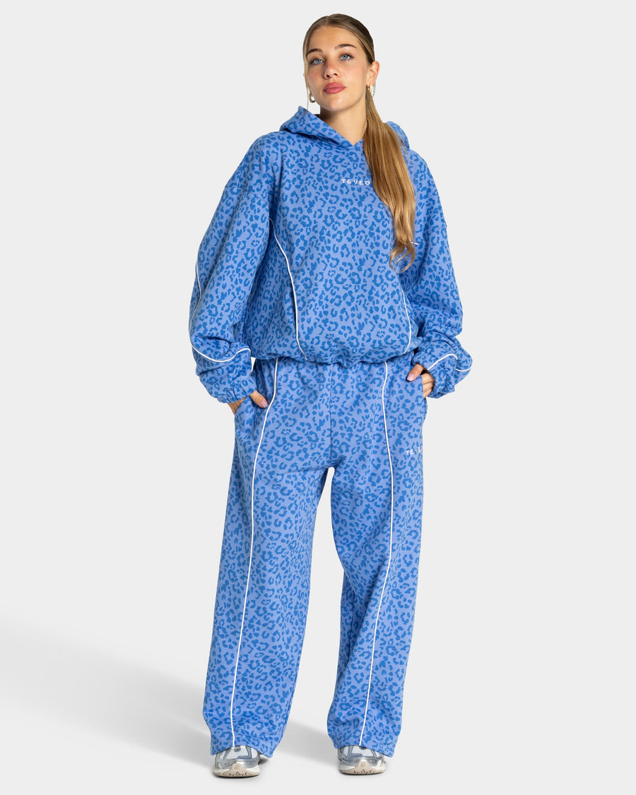 Sweat à capuche Contrastline « Léopard Azure »