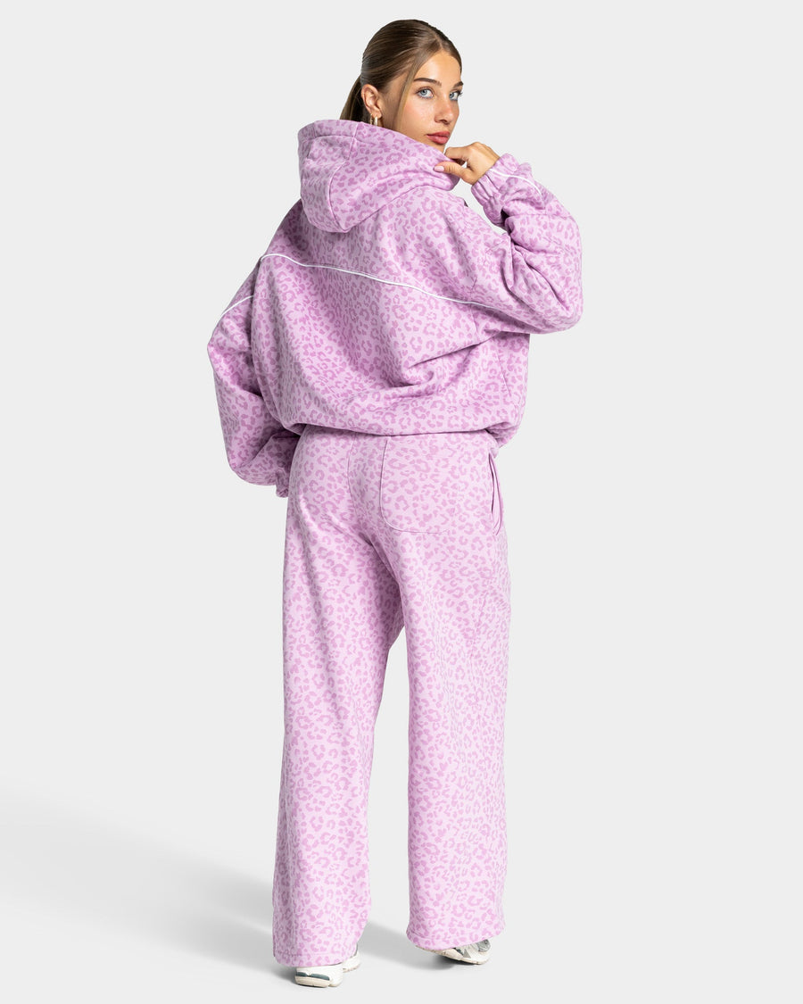 Pantalon de jogging Wide Leg Contrastline « Léopard orchidée »