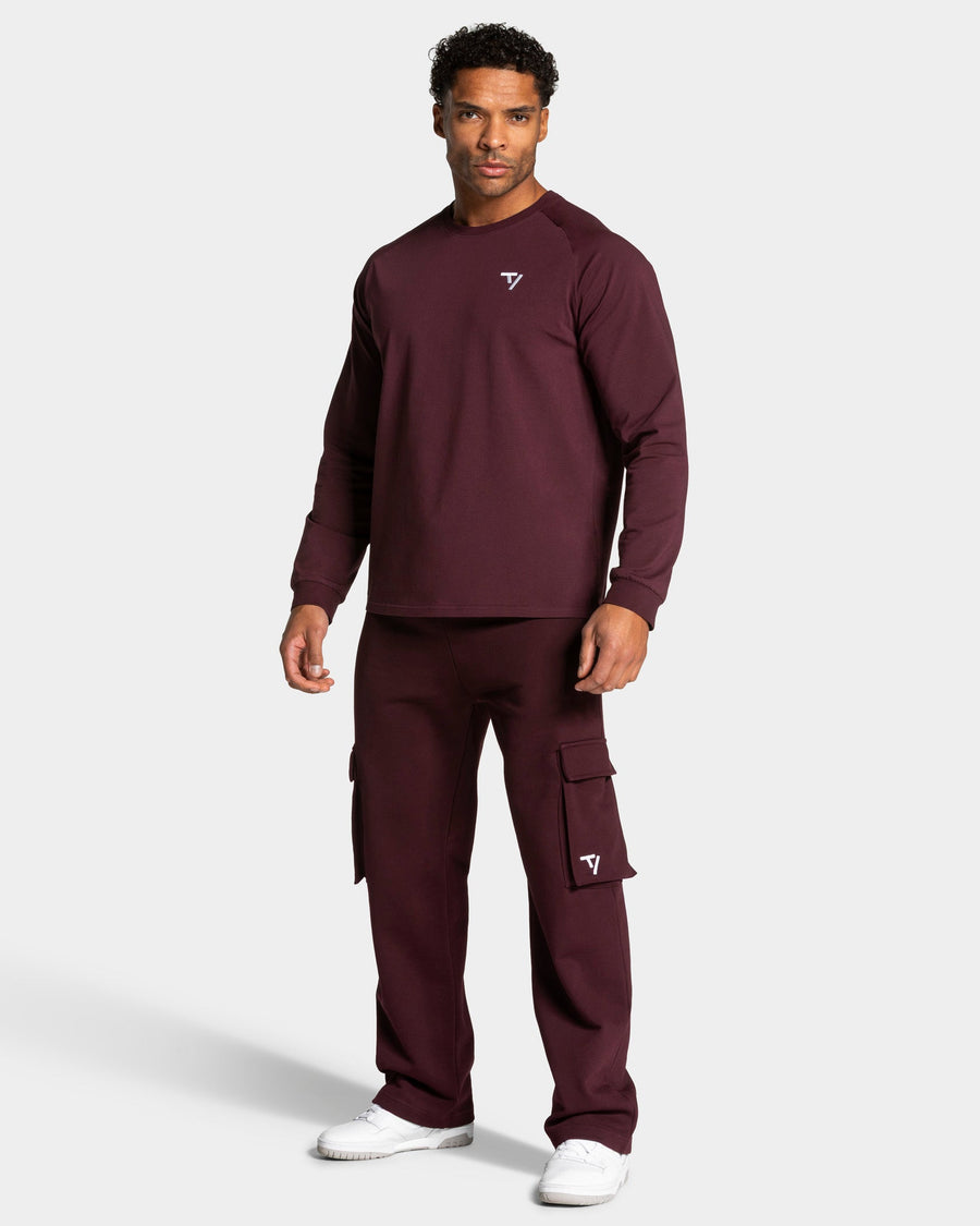 Pantalon de jogging cargo jambe large Lift « Merlot »