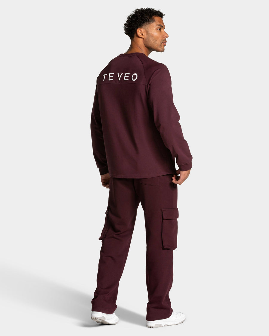 Pantalon de jogging cargo jambe large Lift « Merlot »