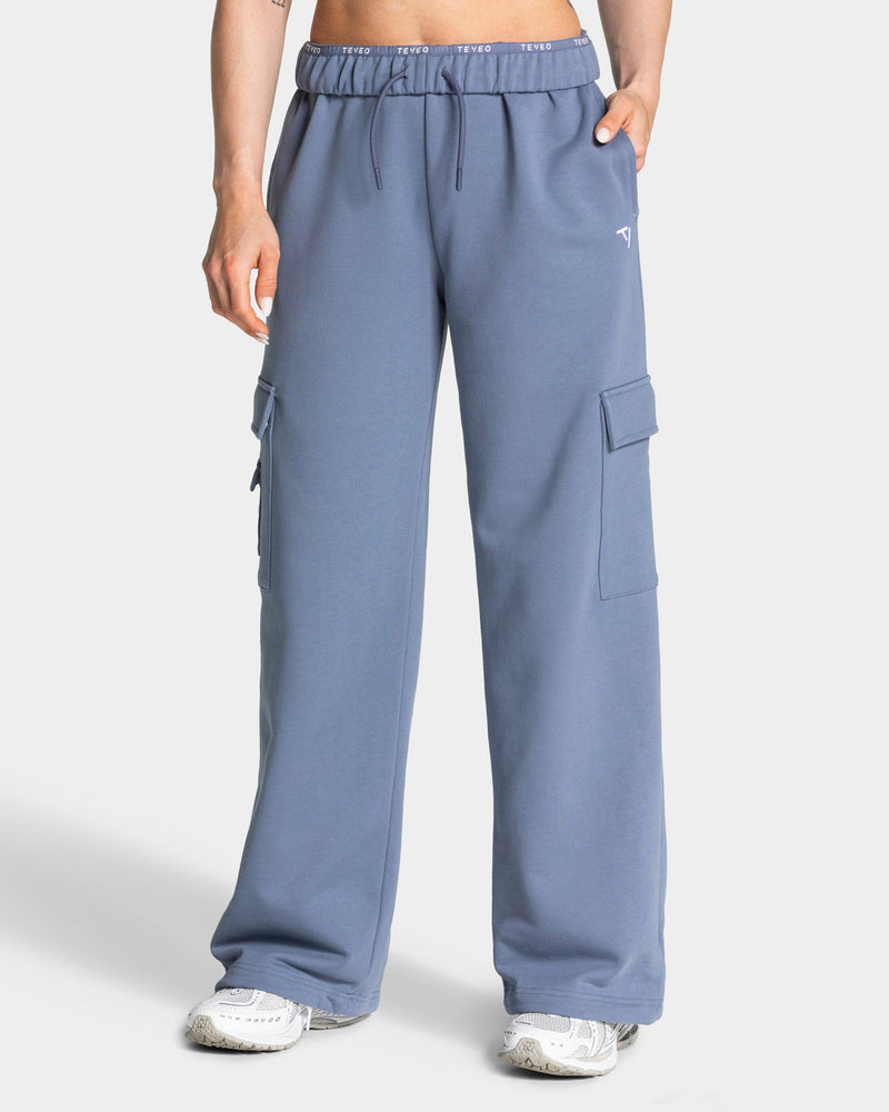 Pantalon de jogging cargo jambe large Lift « Bleu acier »