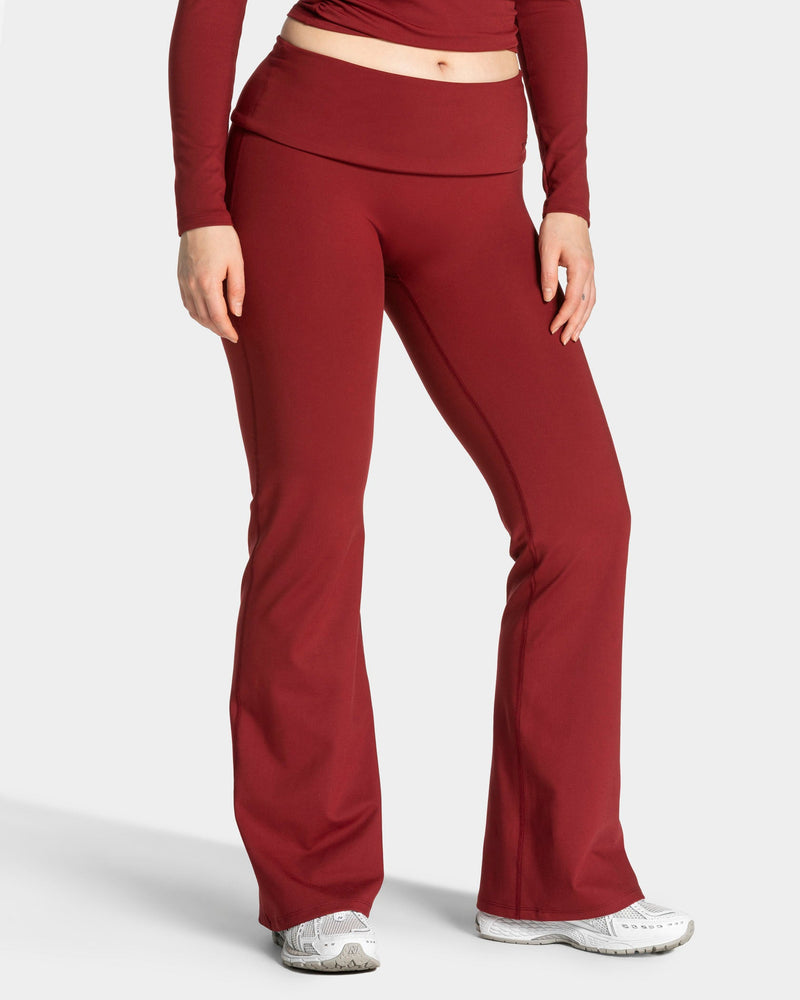 Legging évasé Mellow Fold Over Regular « bordeaux »
