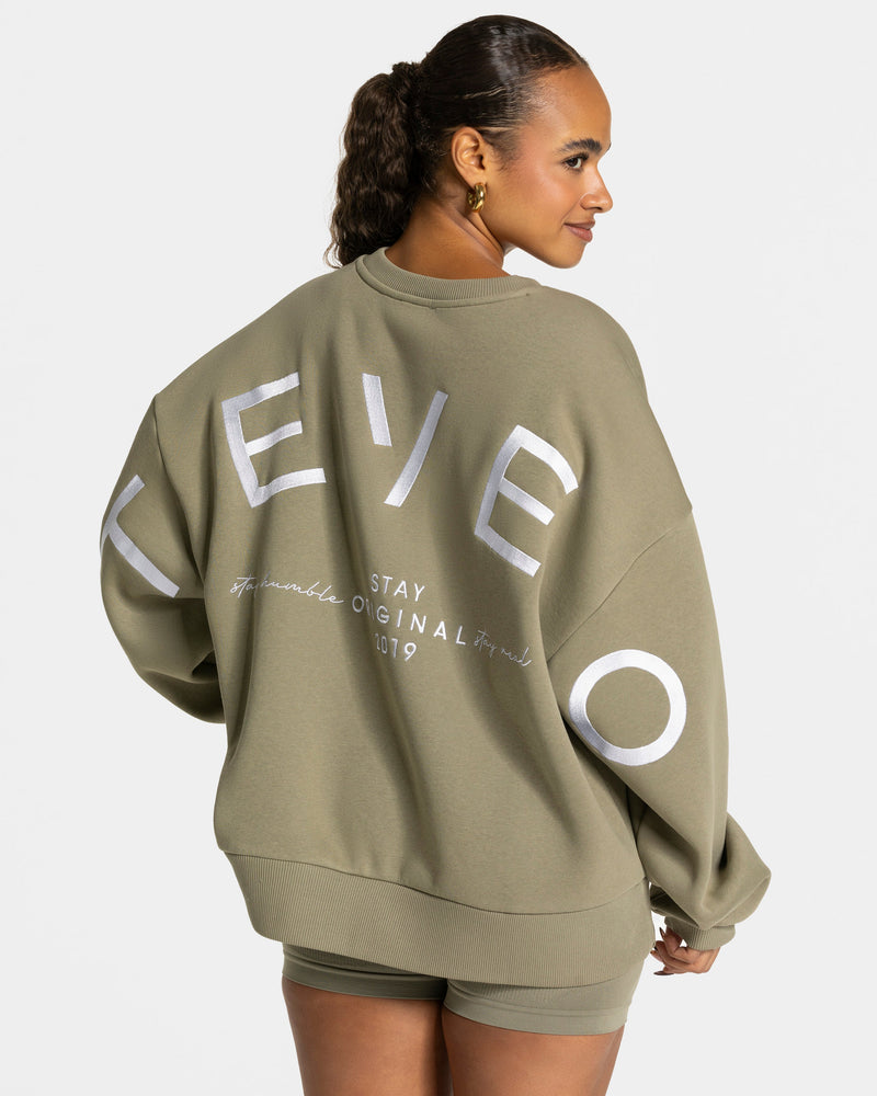 Sweat-shirt oversize Signature « Kaki »