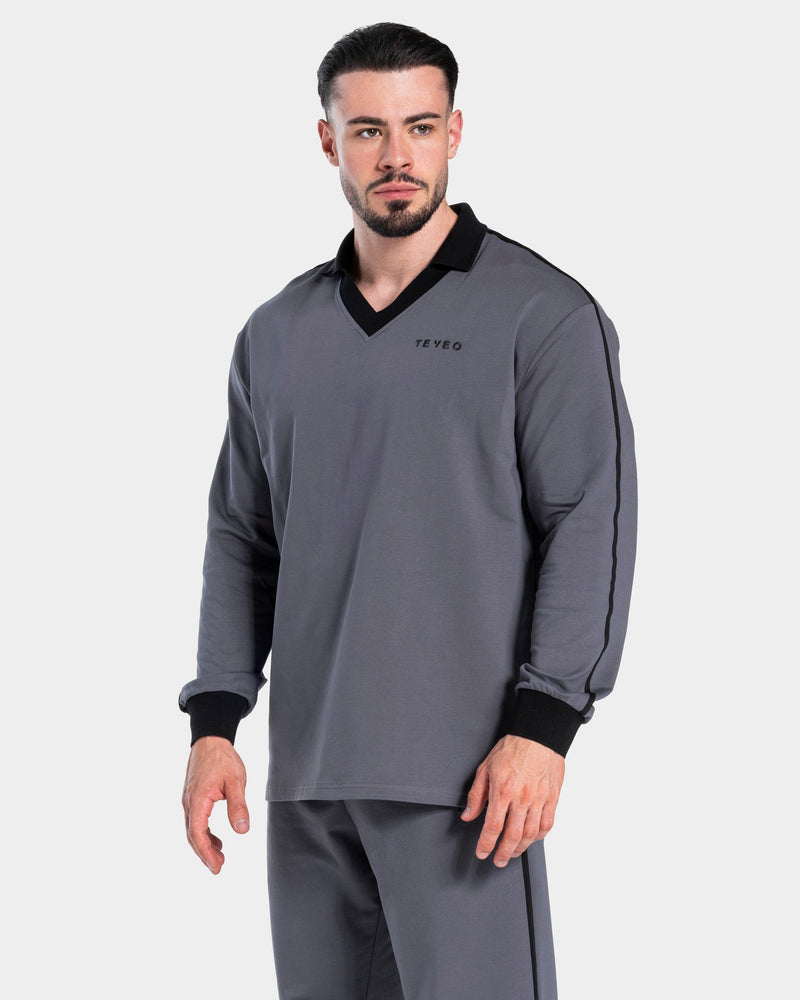 Polo à manches longues Soft « graphite »